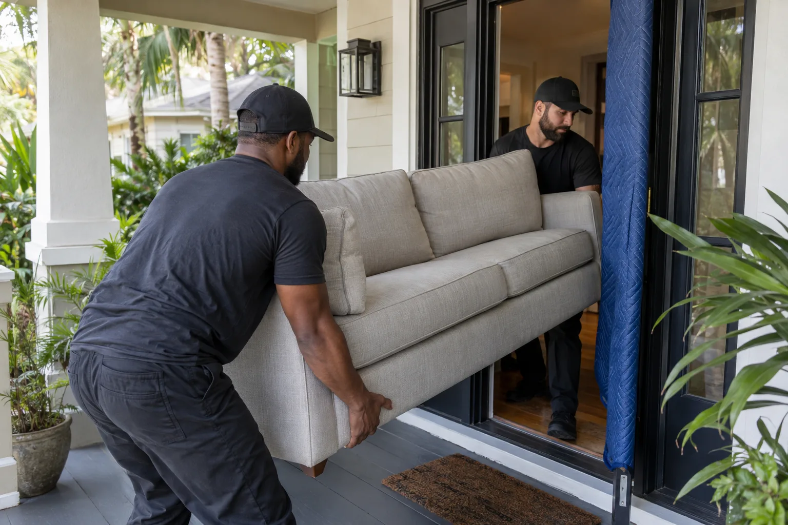 Furniture Removal in progress at a Tampa-area home