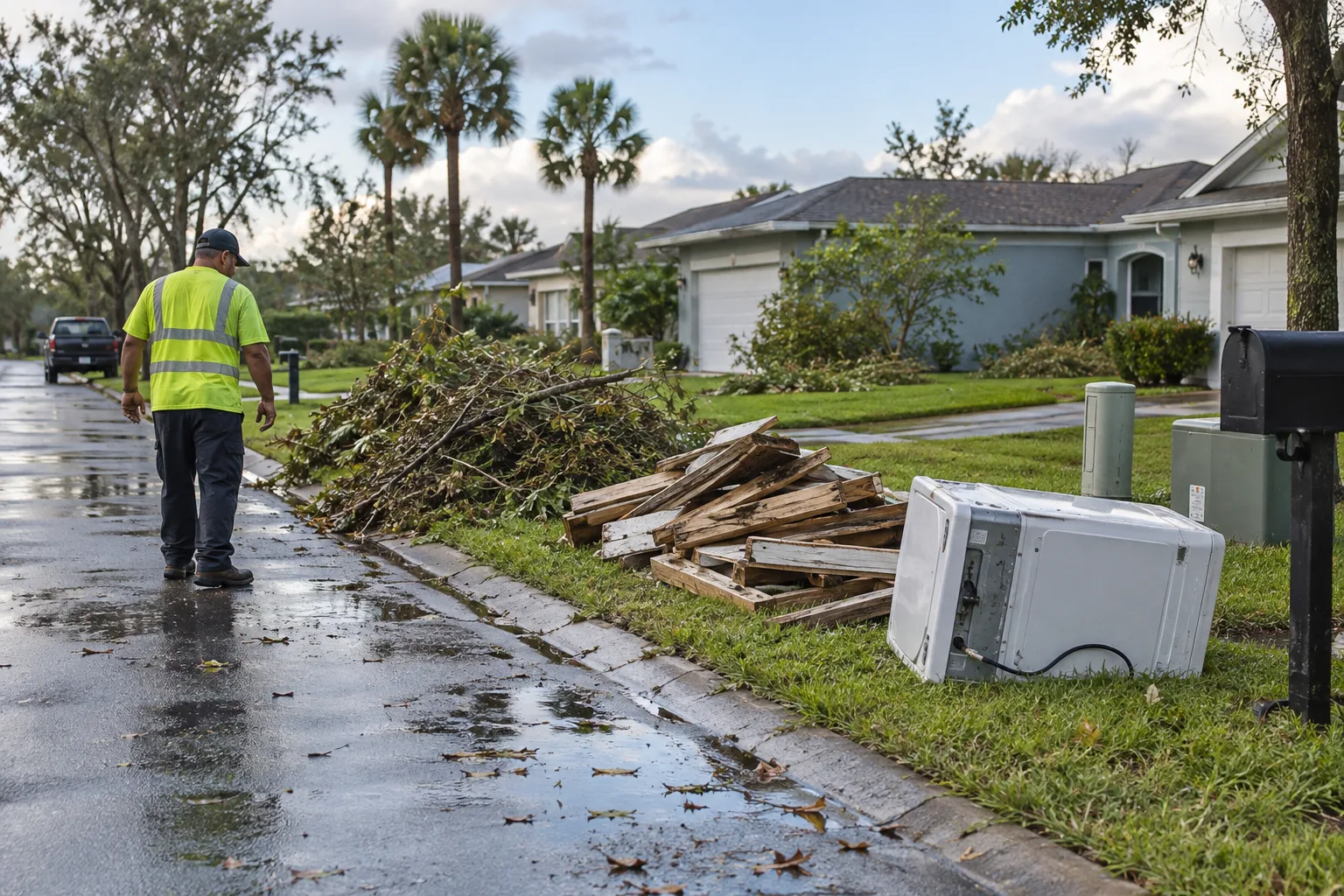Preparation detail for yard debris removal
